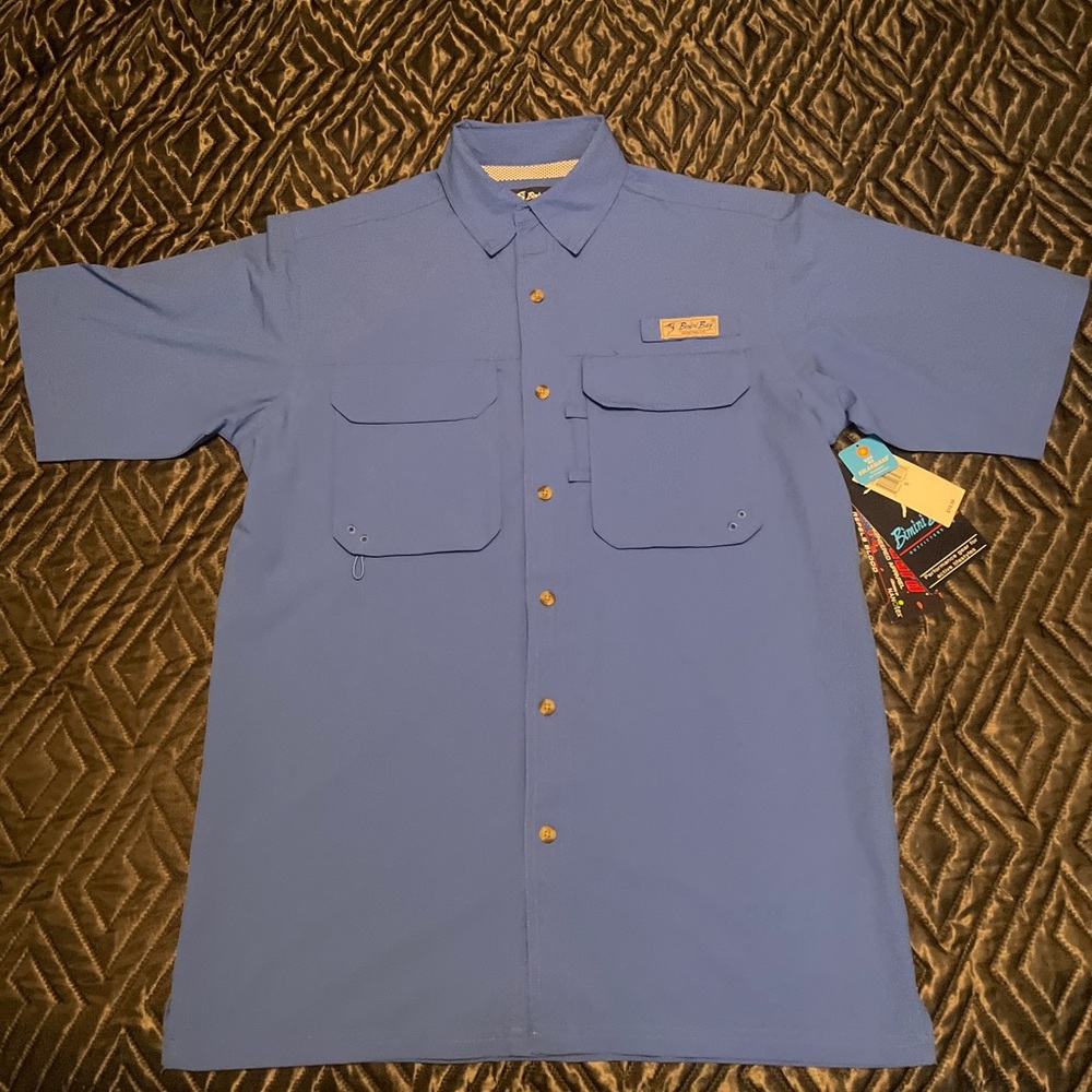 NWT Blue Bimini Bay fishing shirt size small
